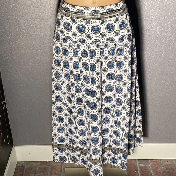 TORY BURCH - cotton skirt: lined, pleated, sequins & beaded waist & hem, zip - 4